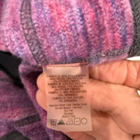 Title Nine Swacket Sweater Jacket Wool Blend Grey & Purple Women’s Size Medium - Picture 10 of 11